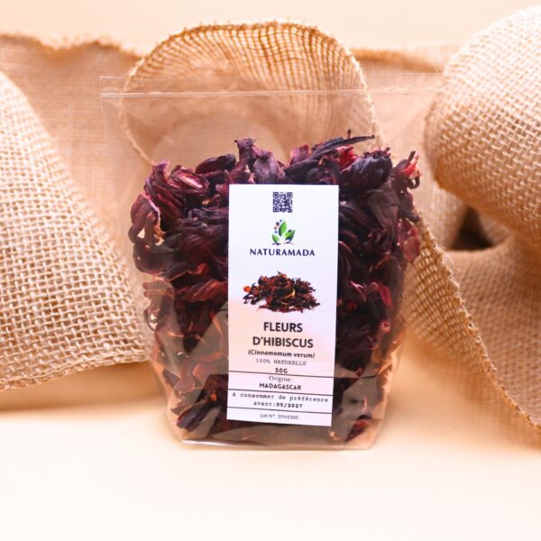 Fleurs d’hibiscus séchées – 50 g – Image 2